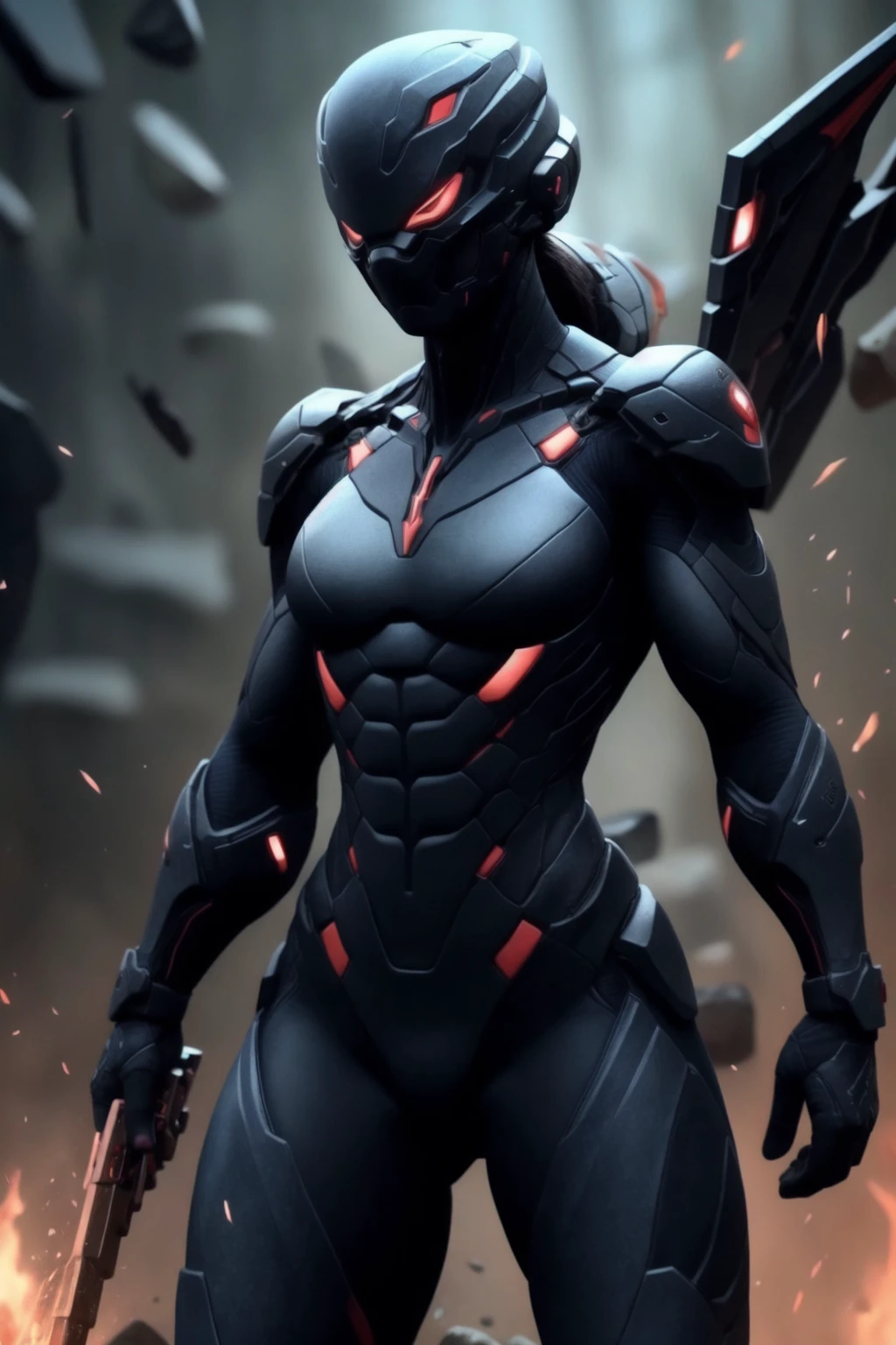 female, ninja, cowboy shot, <lora:armor_ninja:0.9>