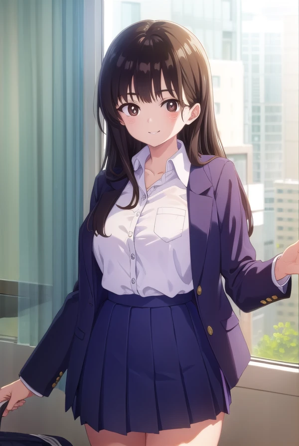 annayamada, <lora:anna yamada s1-lora-nochekaiser:1>,
anna yamada, long hair, bangs, black hair, (brown eyes:1.5), smile, grin,
BREAK skirt, shirt, school uniform, white shirt, pleated skirt, collared shirt, sweatdrop, blue skirt, pocket, shirt tucked in, breast pocket,
BREAK indoors, classroom,
BREAK looking at viewer, (cowboy shot:1.5),
BREAK <lyco:GoodHands-beta2:1>, (masterpiece:1.2), best quality, high resolution, unity 8k wallpaper, (illustration:0.8), (beautiful detailed eyes:1.6), extremely detailed face, perfect lighting, extremely detailed CG, (perfect hands, perfect anatomy),