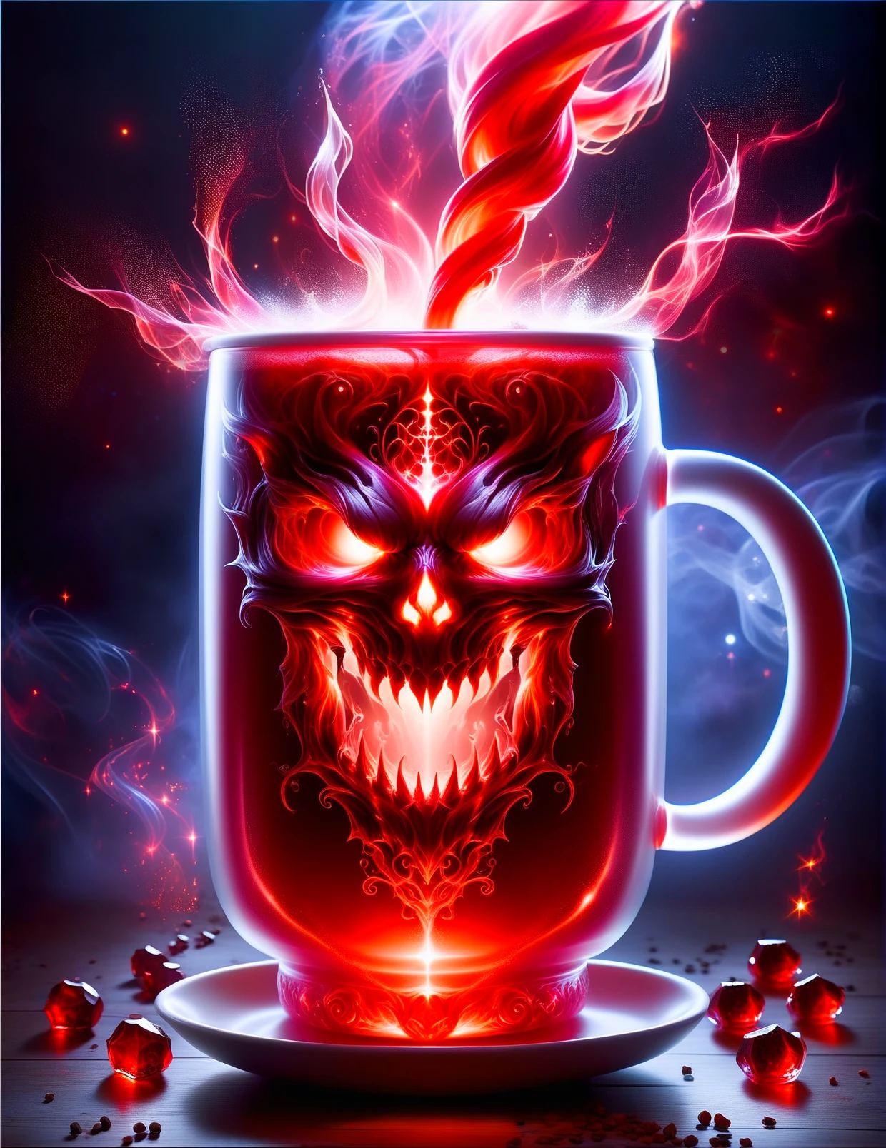 <lora:SDXLRageStyle:1>RageStyle a magical transparent mug filled with frosted red drink, high quality, magical demonic cup