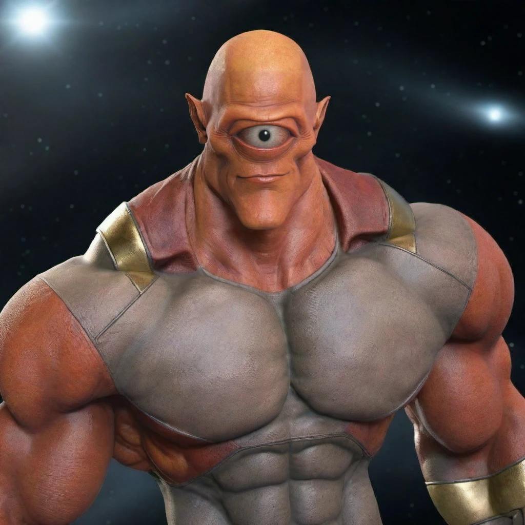 Allen1024, a very muscular alien with one big eye, full body, smile, in space, features intricate detail, detailed eyes, highly detailed, photography, ultra sharp, film, bokeh, professional, 4k <lora:lcm_lora_sdxl:1> <lora:Allen1024:0.7>