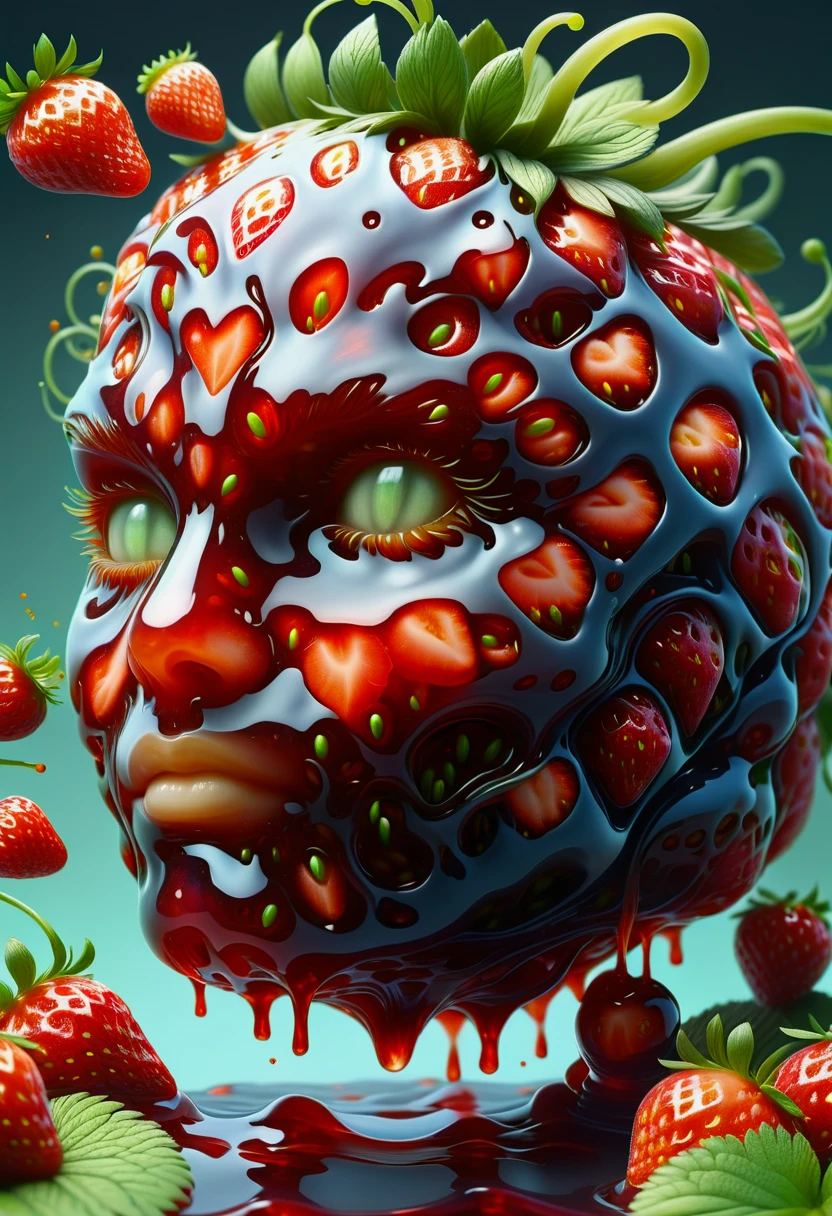 hyper detailed masterpiece, dynamic, awesome quality,floating petite liquid plant DonMW15pXL, ral-strawberryjam <lora:DonMW15pXL-000008:0.8> <lora:ral-strawberryjam:0.75>