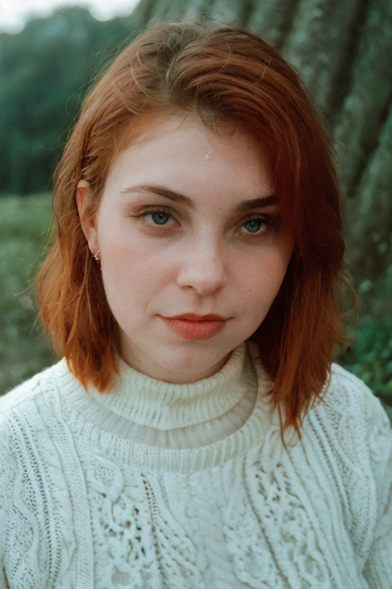 RAW, <lora:EvyDodl-step00004400:0.8> Portrait of evydodl, 1girl, red hair, blue eyes, nature, outdoor, Spectacular light, ((Jacquard Turtleneck Jumper)), Colorful flowering, Photorealistic, Hyperrealistic, Hyperdetailed, analog style, detailed skin, matte skin, soft lighting, subsurface scattering, realistic, heavy shadow, masterpiece, best quality, ultra realistic, 8k, golden ratio, Intricate, High Detail, film photography, soft focus<lora:lcm-lora-sdv1-5:1.0><lora:lcm-lora-sdv1-5:1.0>