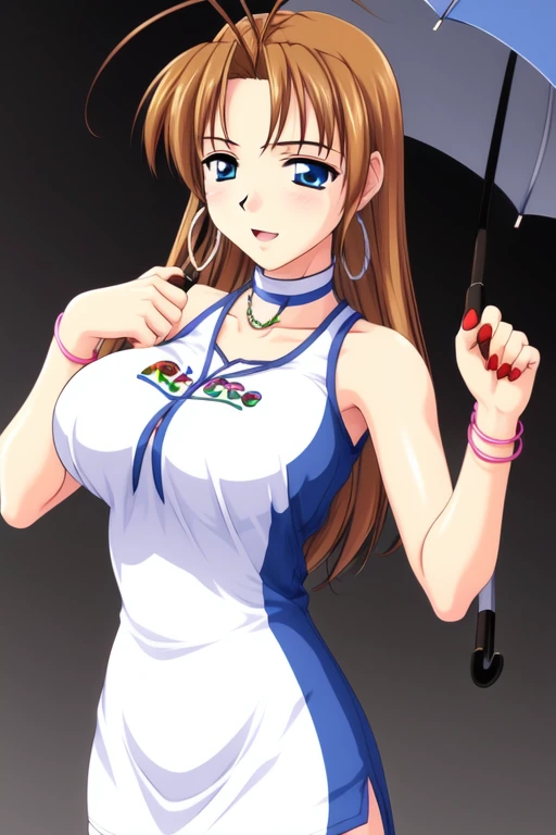 best quality, ultra-detailed masterpiece, anime art style, cute characters, nino nakano, one-piece swimsuit, large breasts, pantyhose, An engineer dressed as a young black-haired woman with a serious expression, The background is a large scientific observatory with a large screen and many staff members