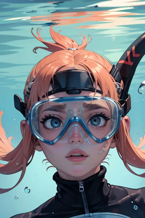 swimming,(insanely detailed, beautiful detailed face,beautiful detailed eyes, masterpiece, best quality),<lora:snorkel-LDv1:0.7>,snorkel,wearing snorkel, underwater,wetsuit