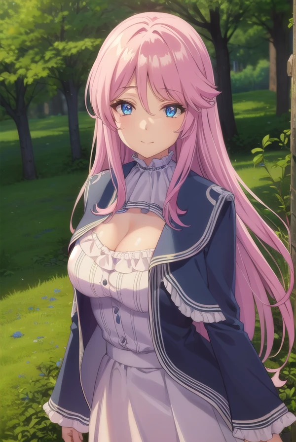 flarearlgrandejioral, <lora:flare arlgrande jioral s1-lora-nochekaiser:1>,
flare arlgrande jioral, long hair, blue eyes, pink hair, hair between eyes, smile,
BREAK dress, cleavage, choker, white dress, skirt, long sleeves,
BREAK outdoors, forest, nature, trees, grass, sun, sky, clouds,
BREAK looking at viewer, (cowboy shot:1.5),
BREAK <lyco:GoodHands-beta2:1>, (masterpiece:1.2), best quality, high resolution, unity 8k wallpaper, (illustration:0.8), (beautiful detailed eyes:1.6), extremely detailed face, perfect lighting, extremely detailed CG, (perfect hands, perfect anatomy),