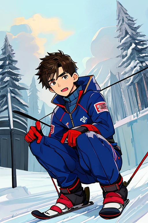 boy, Ski Suit