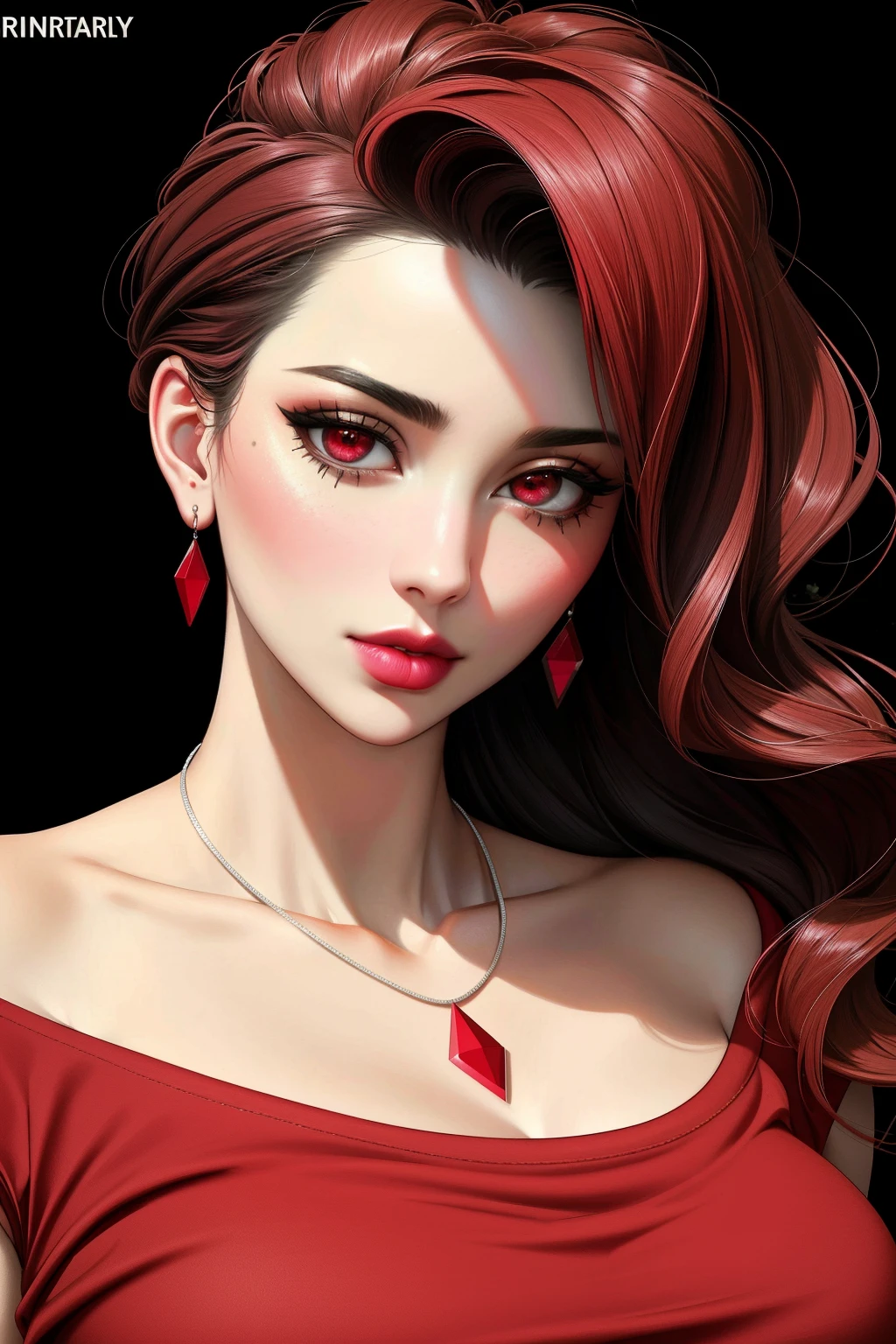 ((Masterpiece, best quality,edgQuality)),portrait,posing for a picture,((t shirt))
edgreindeerruby, a woman wearing a necklace with a large ruby stone ,wearing thick ruby jewelry
<lora:edgRedReindeerRuby:0.9>