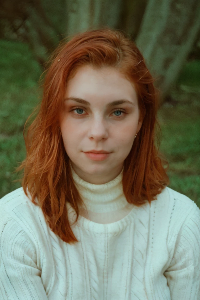 RAW, <lora:EvyDodl:0.85> Portrait of evydodl, 1girl, red hair, blue eyes, nature, outdoor, Spectacular light, ((Jacquard Turtleneck Jumper)), Colorful flowering, Photorealistic, Hyperrealistic, Hyperdetailed, analog style, detailed skin, matte skin, soft lighting, subsurface scattering, realistic, heavy shadow, masterpiece, best quality, ultra realistic, 8k, golden ratio, Intricate, High Detail, film photography, soft focus<lora:lcm-lora-sdv1-5:1.0><lora:lcm-lora-sdv1-5:1.0>