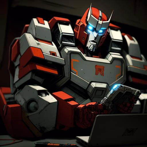 masterpiece of ratchet, mecha, metallic skin<lora:idw_Ratchet>