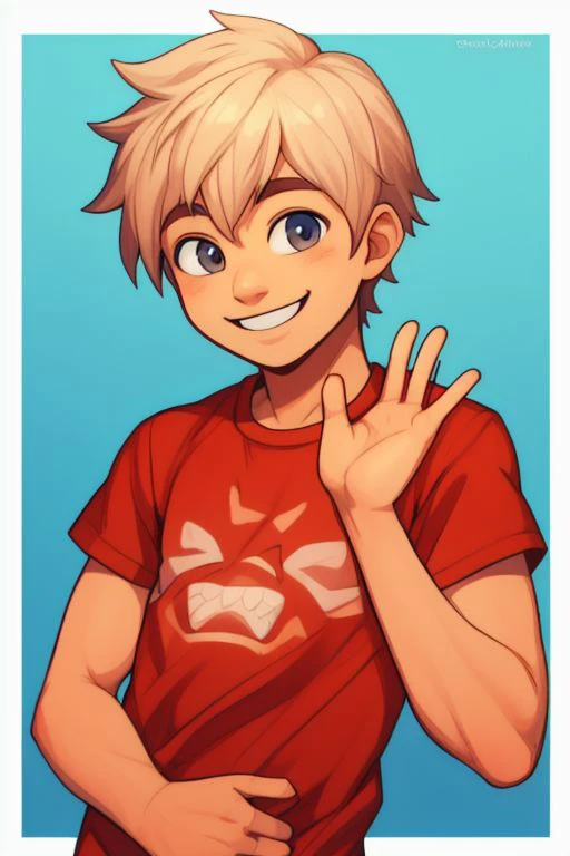 1boy, smile