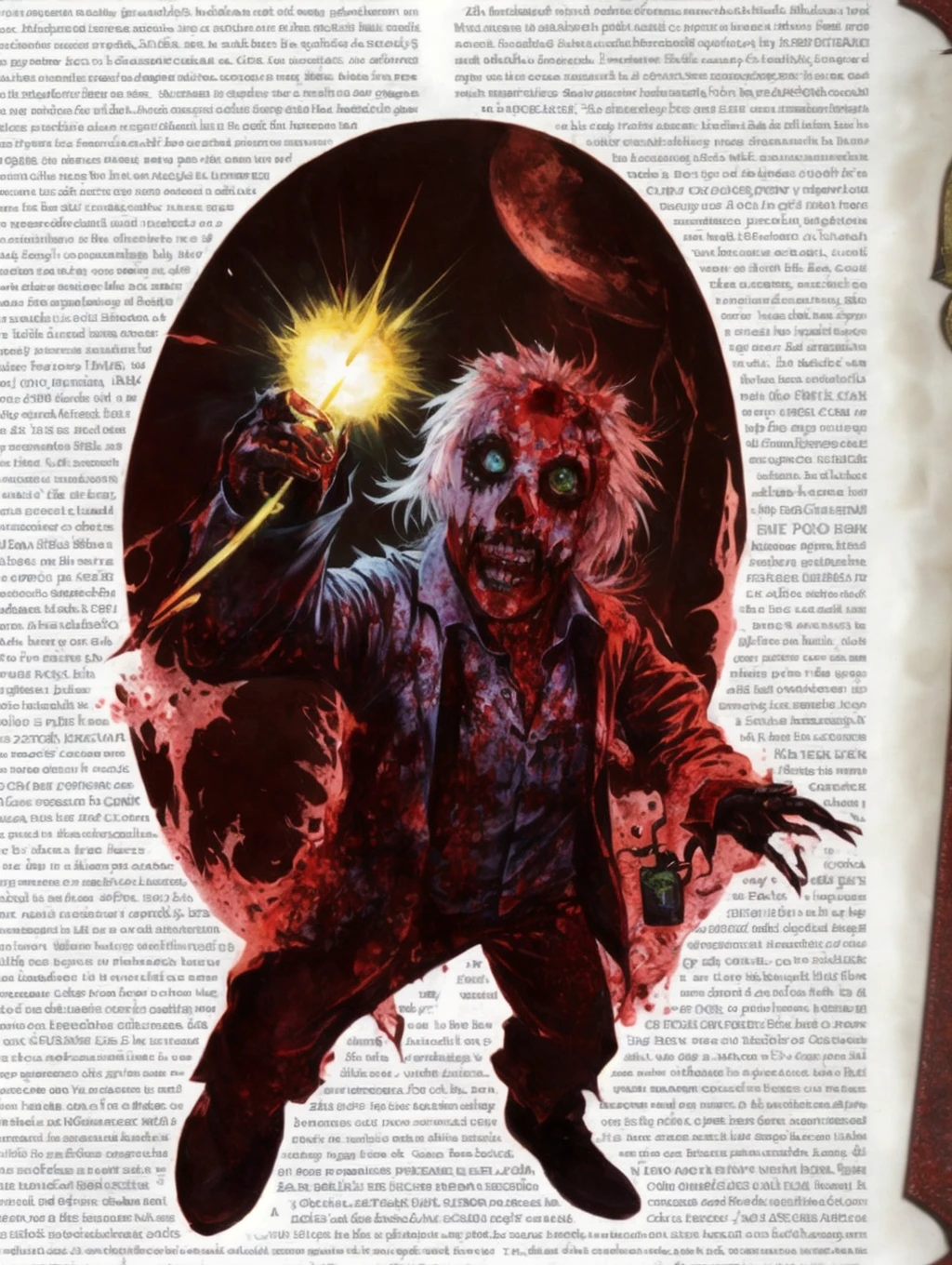<lora:bestiary_dd3_v1:1>, a zombie with electric magic