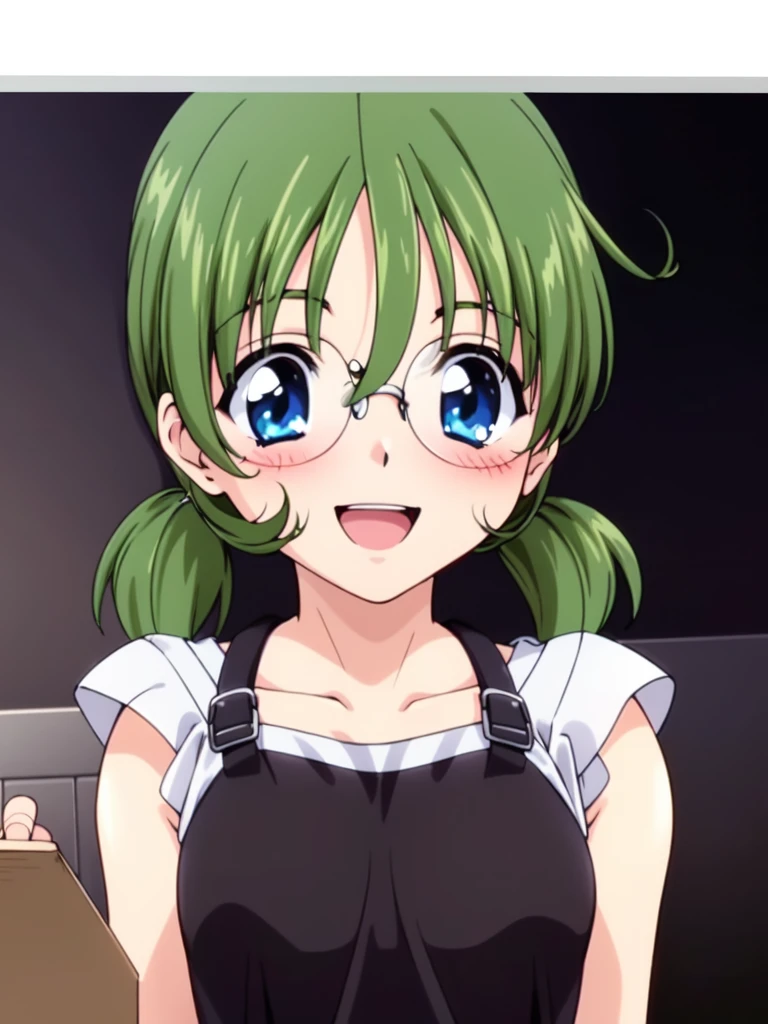 <lora:Sakurako:0.8>Sakurako, glasses, green_hair, blue_eyes, twintails, short_hair, 1girl, soro,
mechanic, smile, blush, open mouth,
masterpiece, high quality, very_high_resolution, large_filesize, full color,
2000s \(style\), anime, anime_screencap, animated gif, mp4 ,video, animated,