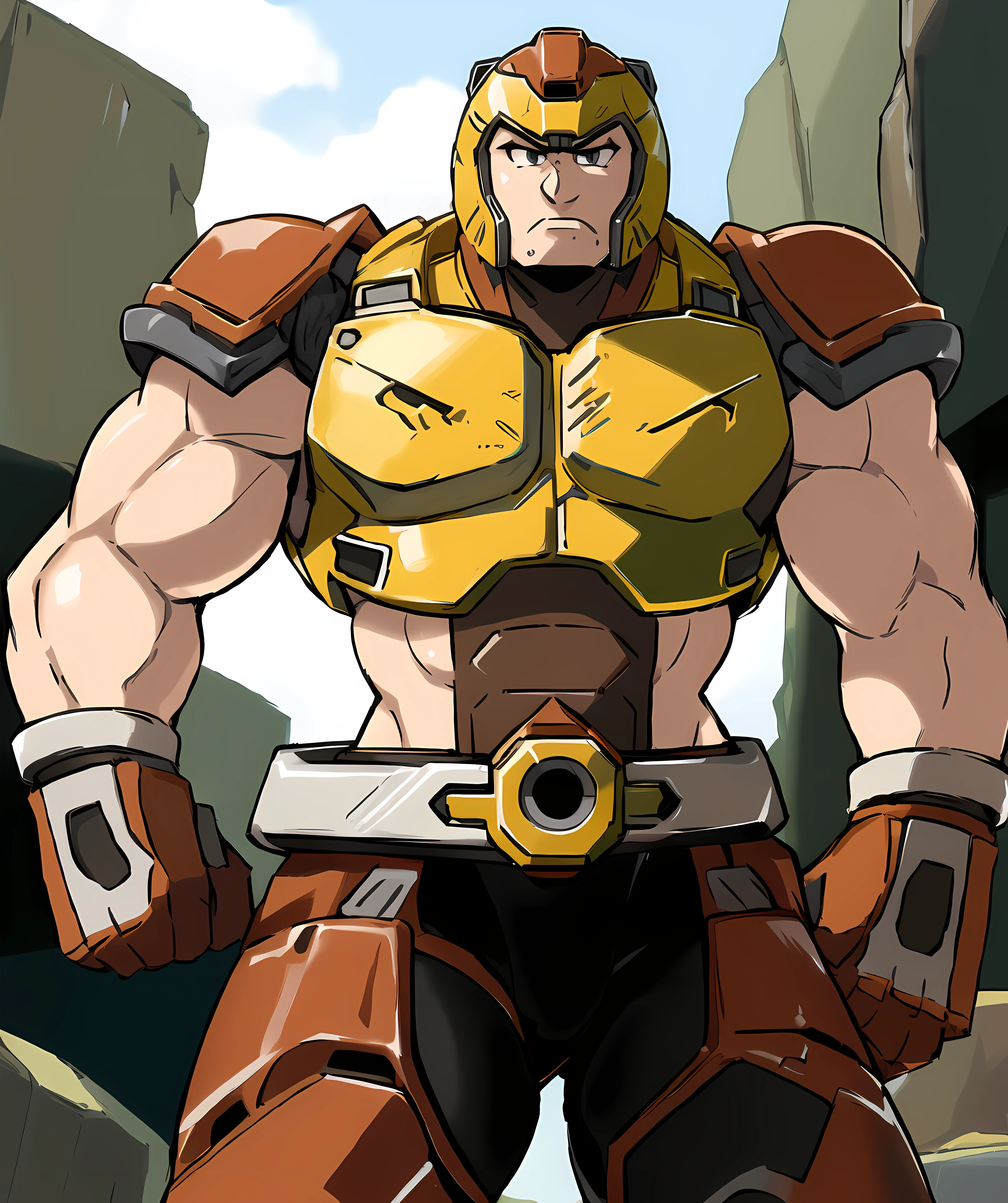 best_quality, masterpiece, quake_ranger, muscular <lora:Quake_Ranger:0.75> sugimori ken \(style\) <lora:pokemon_v3_offset:1> outdoor