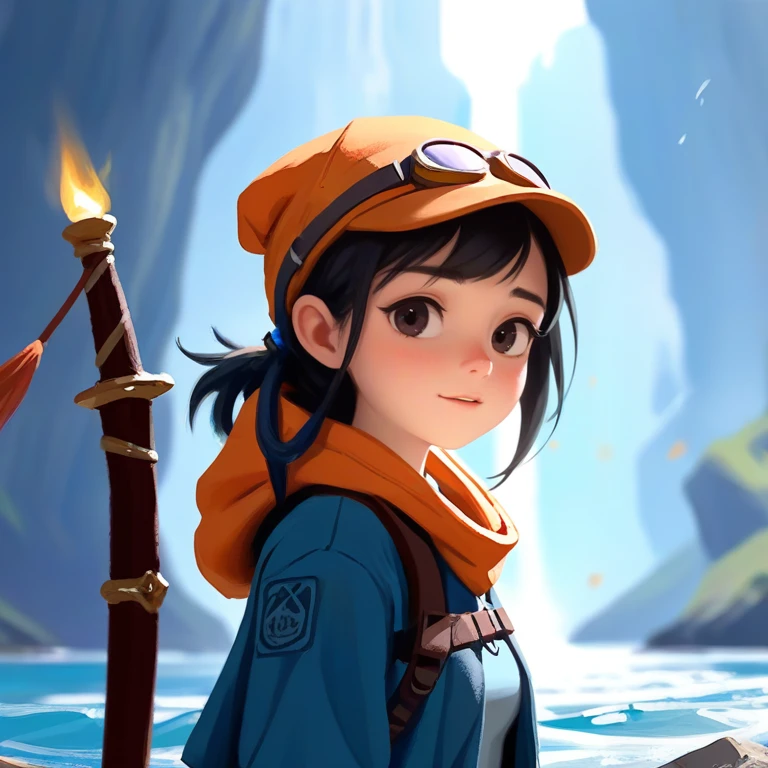 detailed professional digital art, wallpaper art, (adventurer girl), oil painting style, (depth of field), soft artstyle, [by antifreeze3:by wlop:,2.0]