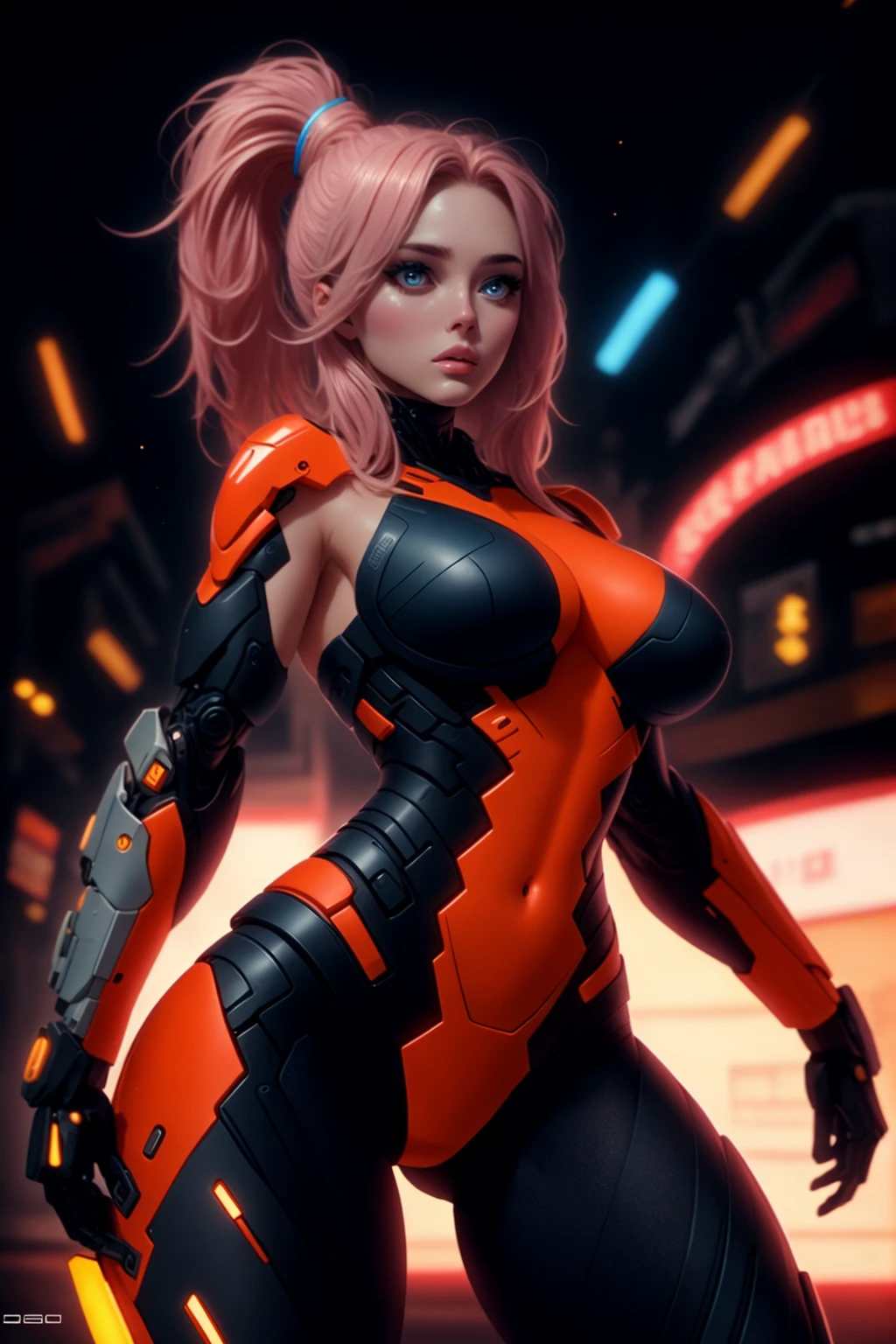 female , futuristic suit<lora:cyborgization:0.9>
