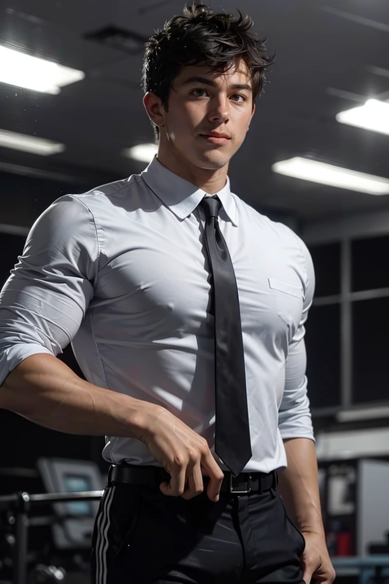 photo of person,  man,  smirk,  (((muscular:1.2))),  dress shirt,  pants,  suit,  work clothes,  looking to viewer,  cinematic lighting,  detailed face,  detailed eyes,  masterpiece,  high_res,  perfect face,<lora:EMS-212786-EMS:1.000000>