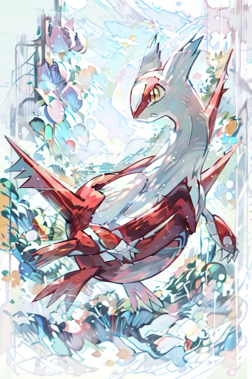 (masterpiece), absurdres, highres, <lora:Latias V1:1> latias, pokemon, claws, pokemon \(creature\), anime illustration, <lora:DetailTweaker:1>