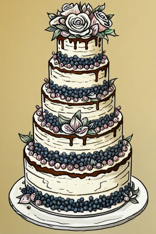 pen and ink illustration of a three tiered wedding cake by cooking show
<lora:Baking_Illustration:1>
<lora:Baking_Illustration:1>