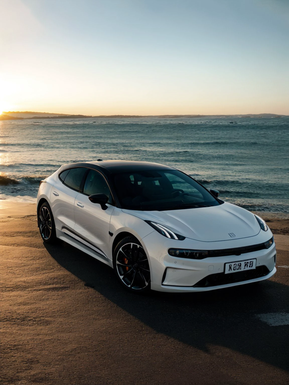 zeekr001, 1car, white car, seaside, ocean, sunset, vechicle focus,professional photo , natural light, highly detailed,detailed textures, wide angle, 8k, HDR, professional photoshoot, high quality photo, realistic photo, realistic shadows, detailed shadows, realistic proportions,film grain, raw photo, (raytracing), <lora:Zeekr001:0.7>, slate atmosphere, cinematic, dimmed colors