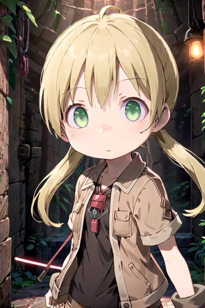 <lora:rikosdxl-000026:0.6>
1girl, riko,
she has blonde hair.
Her eyes are green, twintails
black shirt,
she is wearing a brown short-sleeved jacket,
(red whistle:1.2) as a pendant,
draw it in the style of made in abyss,
The soft lighting and detailed surroundings create an immersive environment where imagination runs wild
high quality visuals, dim Lighting, sharply focused, octane render, 8k UHD