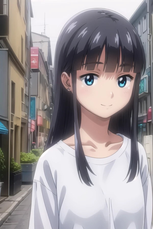 bokunococo, <lora:boku no coco ova-lora-nochekaiser:1>,
coco, long hair, blue eyes, black hair, bangs, blunt bangs, sidelocks, smile,
BREAK shirt, (white shirt:1.5), pants,
BREAK outdoors,
BREAK looking at viewer, (cowboy shot:1.5),
BREAK <lyco:GoodHands-beta2:1>, (masterpiece:1.2), best quality, high resolution, unity 8k wallpaper, (illustration:0.8), (beautiful detailed eyes:1.6), extremely detailed face, perfect lighting, extremely detailed CG, (perfect hands, perfect anatomy),
