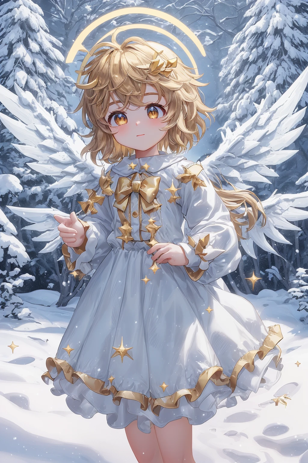 christkind-000005, wings, halo, snow