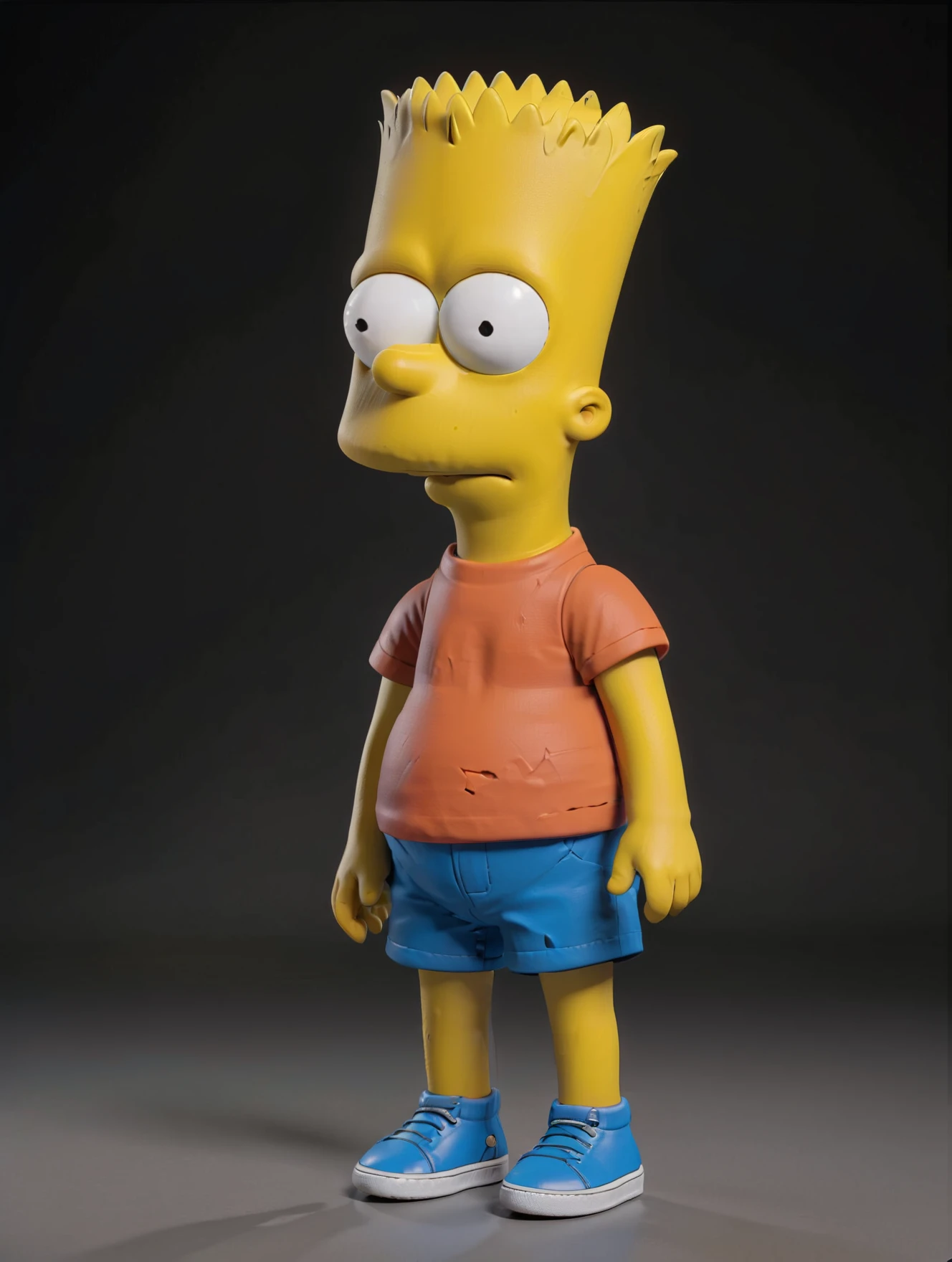 (best quality, high quality:1.2),(3d, 3d model, zbrush, high poly),
1boy,solo,bart simpson,
orange t-shirt,blue shorts,blue shoes,
<lora:bart_simpson_sdxl_v1:0.8>,