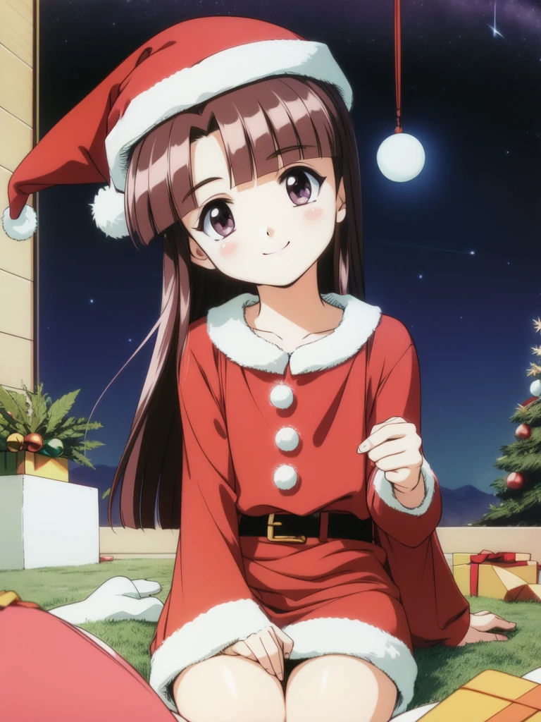 <lora:SakuraiMiyuri:0.8> SakuraiMiyuri, Christmas, SantaClaus, hat, night, starry sky, sitting, smile, happy,
masterpiece, best quality, high-res, POV, knk, blunt bangs, sidelocks, head tilt,