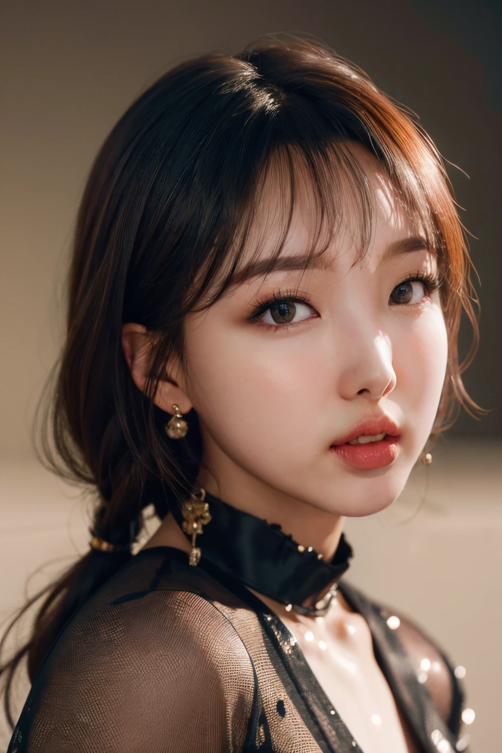 <lora:Twice Nayeon:1>, Nayeon, 1girl, solo, realistic, looking at viewer, photograph, photorealistic, beautiful and aesthetic, extremely detailed skin, extremely detailed hair, shadows, masterpiece, top quality, best quality, highres, ultra-high res, ultra-detailed, detailed lighting, high key lighting, vignetting,