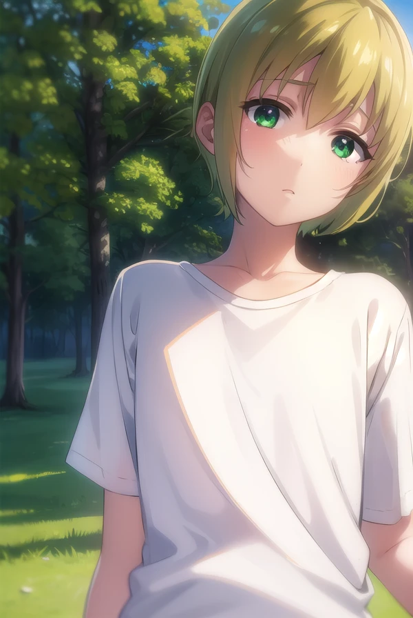 bokunopico, <lora:boku no pico ova-lora-nochekaiser:1>,
pico, short hair, (green eyes:1.5), blonde hair, male focus,
BREAK shirt, (white shirt:1.5), pants,
BREAK outdoors,
BREAK looking at viewer, (cowboy shot:1.5),
BREAK <lyco:GoodHands-beta2:1>, (masterpiece:1.2), best quality, high resolution, unity 8k wallpaper, (illustration:0.8), (beautiful detailed eyes:1.6), extremely detailed face, perfect lighting, extremely detailed CG, (perfect hands, perfect anatomy),