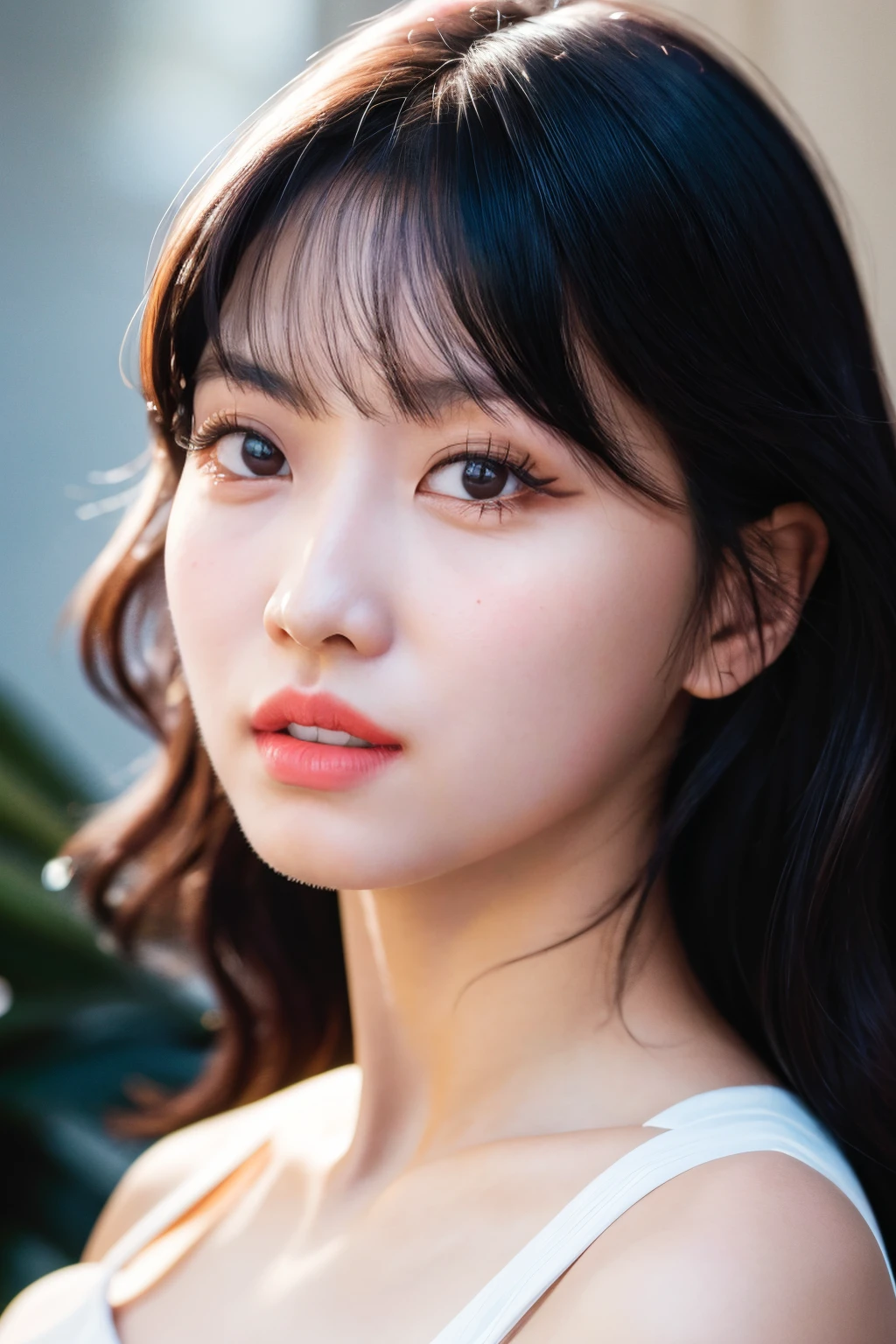 <lora:Twice Momo:1>, Momo, 1girl, solo, realistic, looking at viewer, photograph, photorealistic, beautiful and aesthetic, extremely detailed skin, extremely detailed hair, shadows, masterpiece, top quality, best quality, highres, ultra-high res, ultra-detailed, detailed lighting, high key lighting, vignetting,