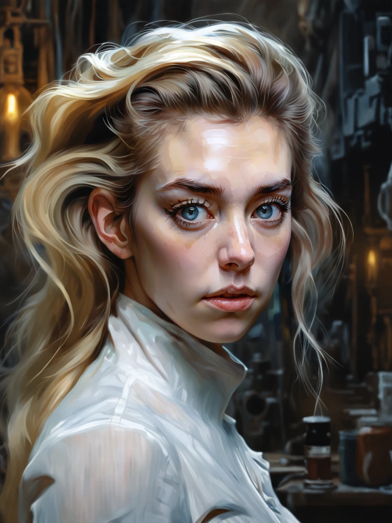 Vanessa Kirby, <lora:Vanessa Kirby-000003:0.8> painting by gaston bussiere, greg rutkowski, yoji shinkawa, yoshitaka amano, tsutomu nihei, donato giancola, tim hildebrandt, oil on canvas, trending on artstation, featured on pixiv, cinematic composition, extreme detail, metahuman creator