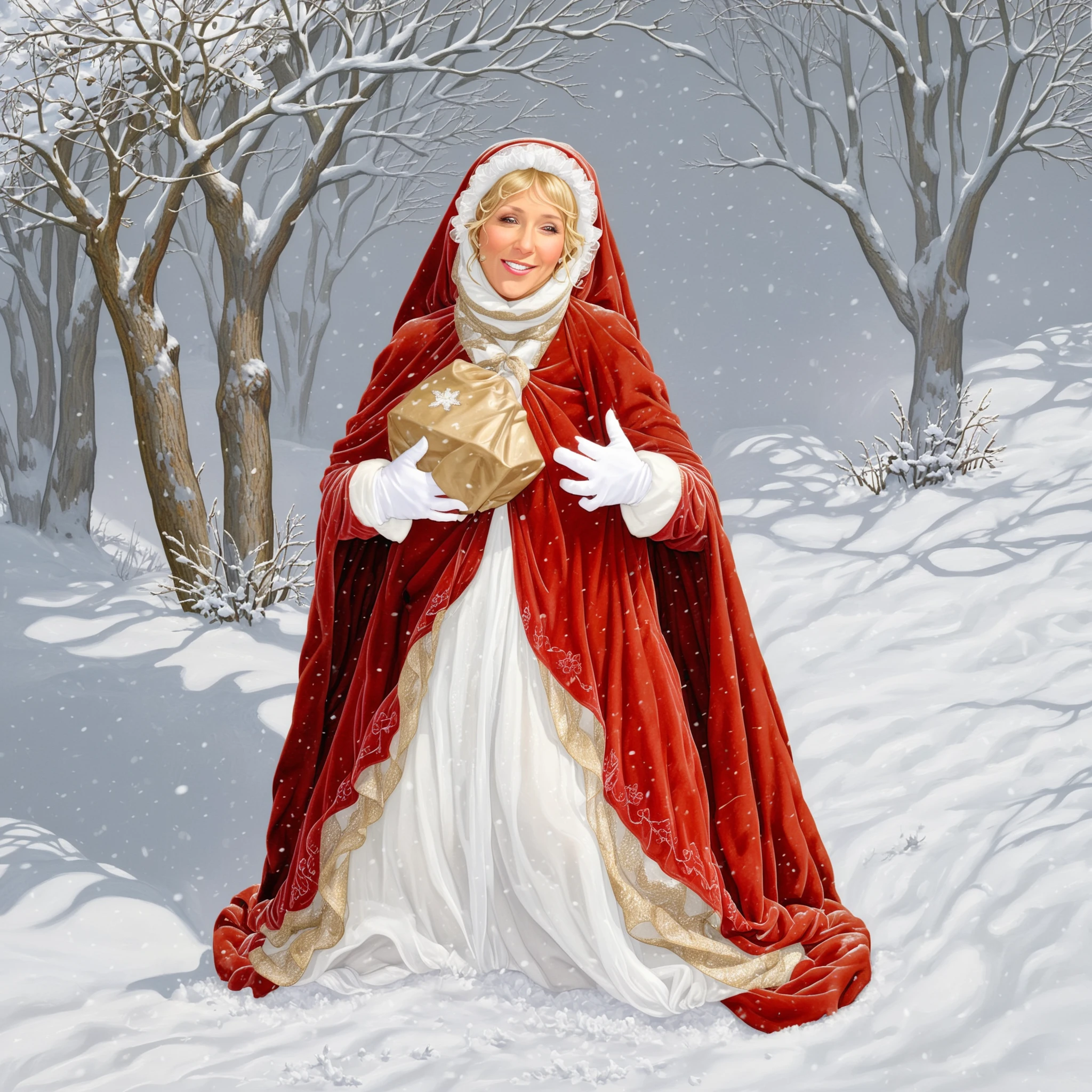 christkind, woman in the snow <lora:Christkind_for_SDXL-000006:1>