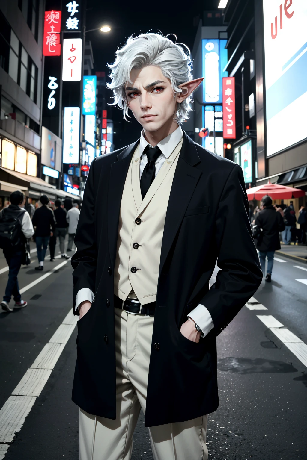((ultra detailed, masterpiece, best quality))
<lora:BGAstarion:0.8>
BGAstarion, 1boy, solo, elf, red eyes, vampire, white hair, On a stylish, modern street in Tokyo, sporting a trendy Harajuku fashion look