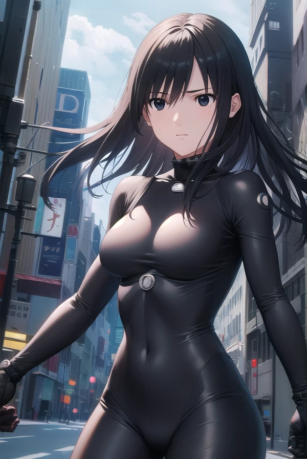 reikashimohira, <lora:reika shimohira manga-lora-nochekaiser:1>,
reika shimohira, long hair, black hair, (black eyes:1.5),
BREAK bodysuit, black bodysuit,
BREAK outdoors, city, night, sky, starry sky, moon,
BREAK looking at viewer, (cowboy shot:1.5),
BREAK <lyco:GoodHands-beta2:1>, (masterpiece:1.2), best quality, high resolution, unity 8k wallpaper, (illustration:0.8), (beautiful detailed eyes:1.6), extremely detailed face, perfect lighting, extremely detailed CG, (perfect hands, perfect anatomy),