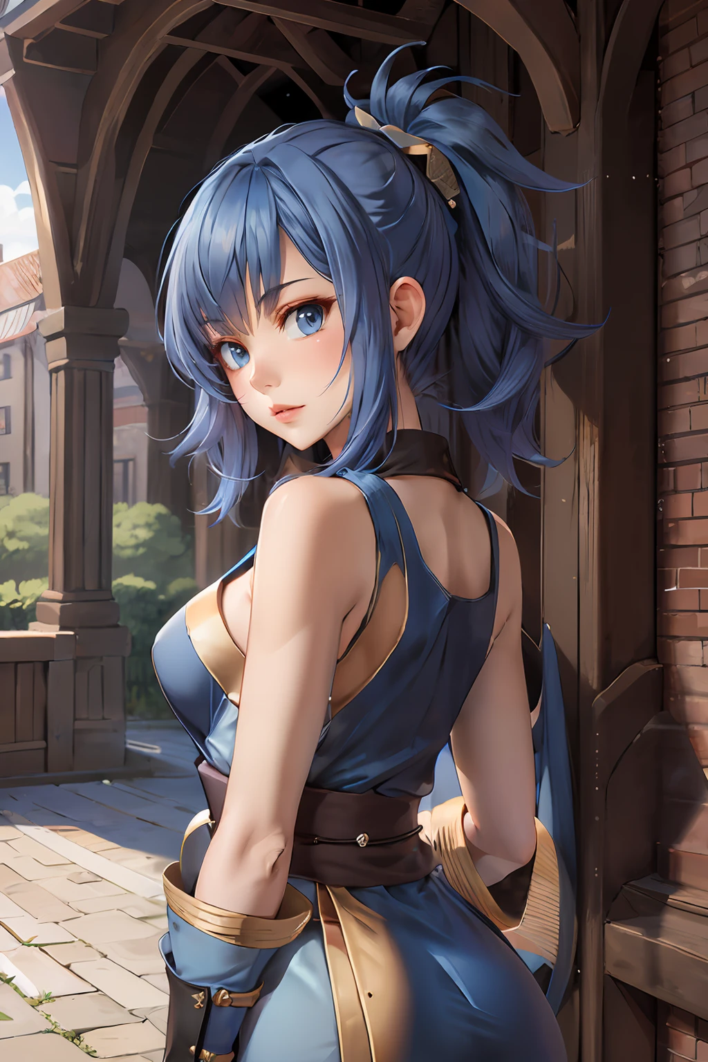 (masterpiece, best quality), 1girl, ragnarok_ninja, blue dress, <lora:ragnarok_ninja:1>