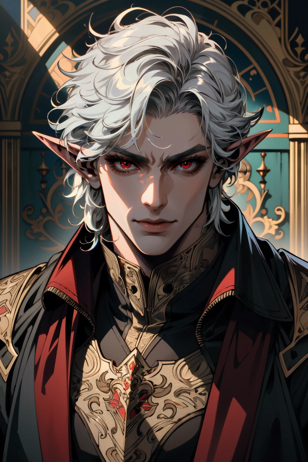 ((ultra detailed, masterpiece, best quality))
<lora:BGAstarion:0.8>
BGAstarion, 1boy, solo, elf, red eyes, vampire, white hair, by Alphonse Mucha, by artgerm, rule of thirds, super detailed, 8k