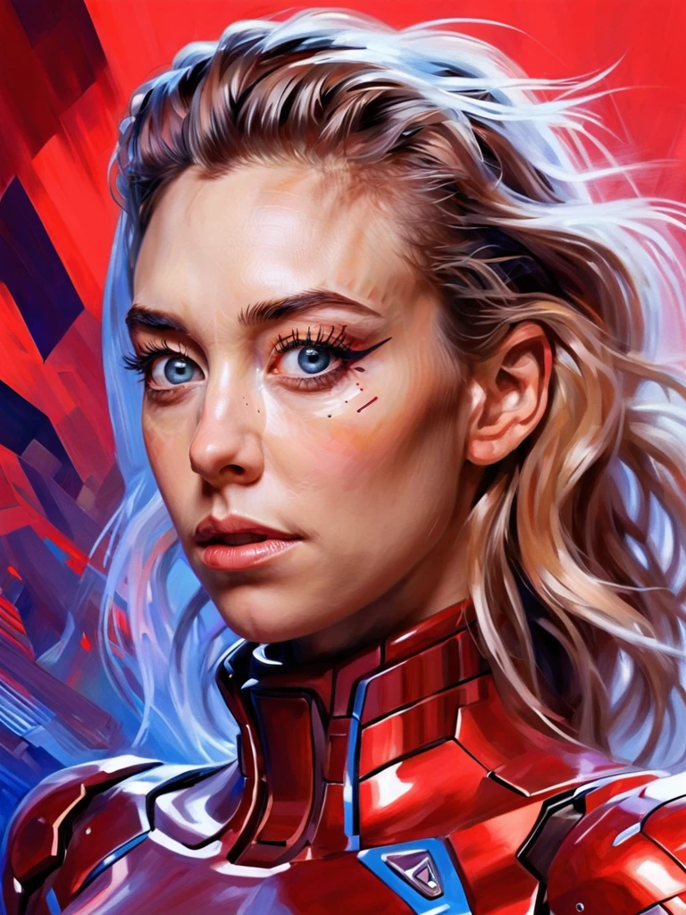 Vanessa Kirby <lora:Vanessa Kirby-000003:0.8> Futurism Art Style, dynamic, dramatic, Futurism Art Style, (red but beautiful:1.4), (masterpiece, best quality:1.4)