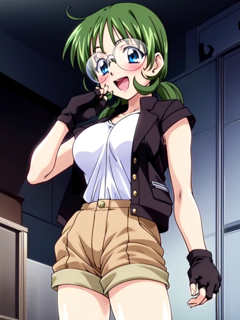 cheek bulge, naked, erotic, ero, 18+,, pov crotch, 1girl,close up, face focus, 1boy,penises, oral, under the table, Irrumation ,fellation  , minet, cum mouth , looking at viewer,frown, naked 
Short green hair, green detailed sparkling eyes,