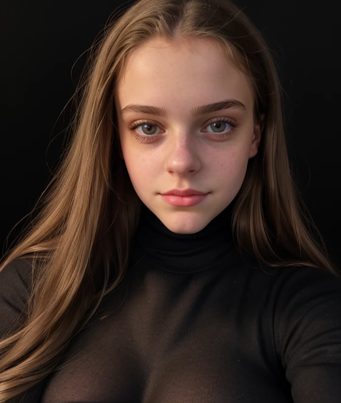 <i0v3d>i0v3d, close portrait photo, seductive pose, Black background, Turtleneck