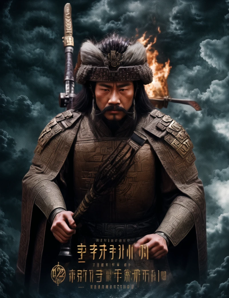 fengshen chino, (Masterpiece: 1.1), (Best Quality: 1.2), ((Floating)), ((Chromatic Aberration)), ((Caustics)), Lens flare, Dynamic Angle, High Resolution, Original, Extremely detailed wallpaper, Official Art, Amazing, Ultra Detail, Face the Camera,){Close-up of an ancient Chinese military general, wearing a bronze helmet on his head, holding a bronze battle axe}Handsome, handsome, masculine, (wearing a bronze beast-shaped mask), and {Shang Dynasty {three-dimensional gluttonous pattern} armor}{Rows of infantry warriors in the background, surrounded by a battlefield surrounded by burning flames and smoke. {High Detail, Movie Scenes, Ultra Detail, Masterpiece, Realism, Portrait, Epic Mythological Film,} <lora:fsb (8):1> <lora:add_detail:1>