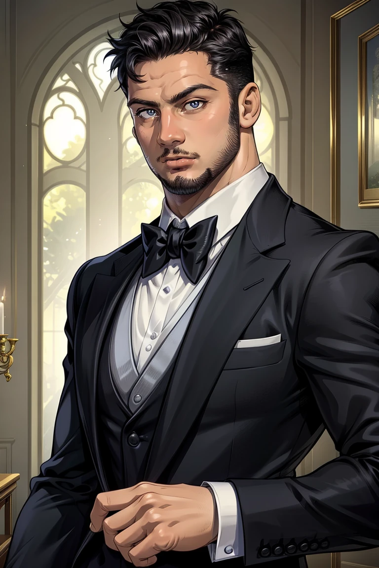 (masterpiece,  best quality:1.2),  man,  dressed as butler,  (depth of field:1.1),  photo of person,  butler,  mansion,  highness,  perfect face,  perfect picture,  detailed eyes,  sharp focus, High detailed view,<lora:EMS-230265-EMS:1.000000>