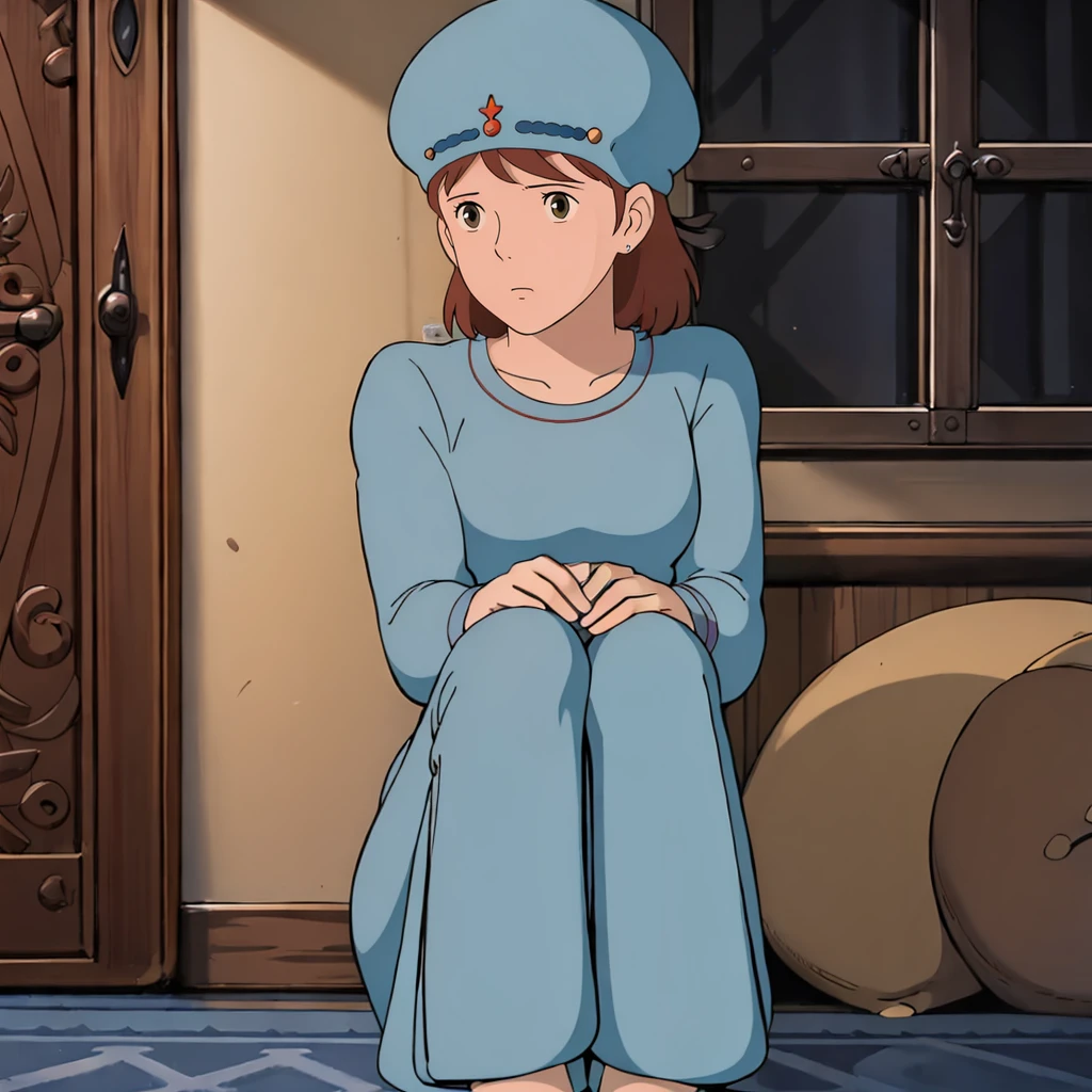 <lora:Nausicaa005:0.7>,
Nausicaa,1girl,
hat,
blue loungewear,skirt,
pants,
indoors,