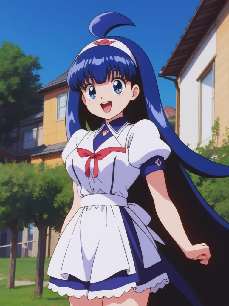 <lora:TsuruginoHikari:0.8> TsuruginoHikari, 1girl, solo, blue hair, blue eyes, long hair, open mouth, smile, 1990s (style), cowboy Shot, ahoge,
Gothic Maid, cafe,
masterpiece, high quality, very_high_resolution, large_filesize, full color, 1990s \(style\), anime, anime_screencap, animated gif, mp4 ,video, animated,