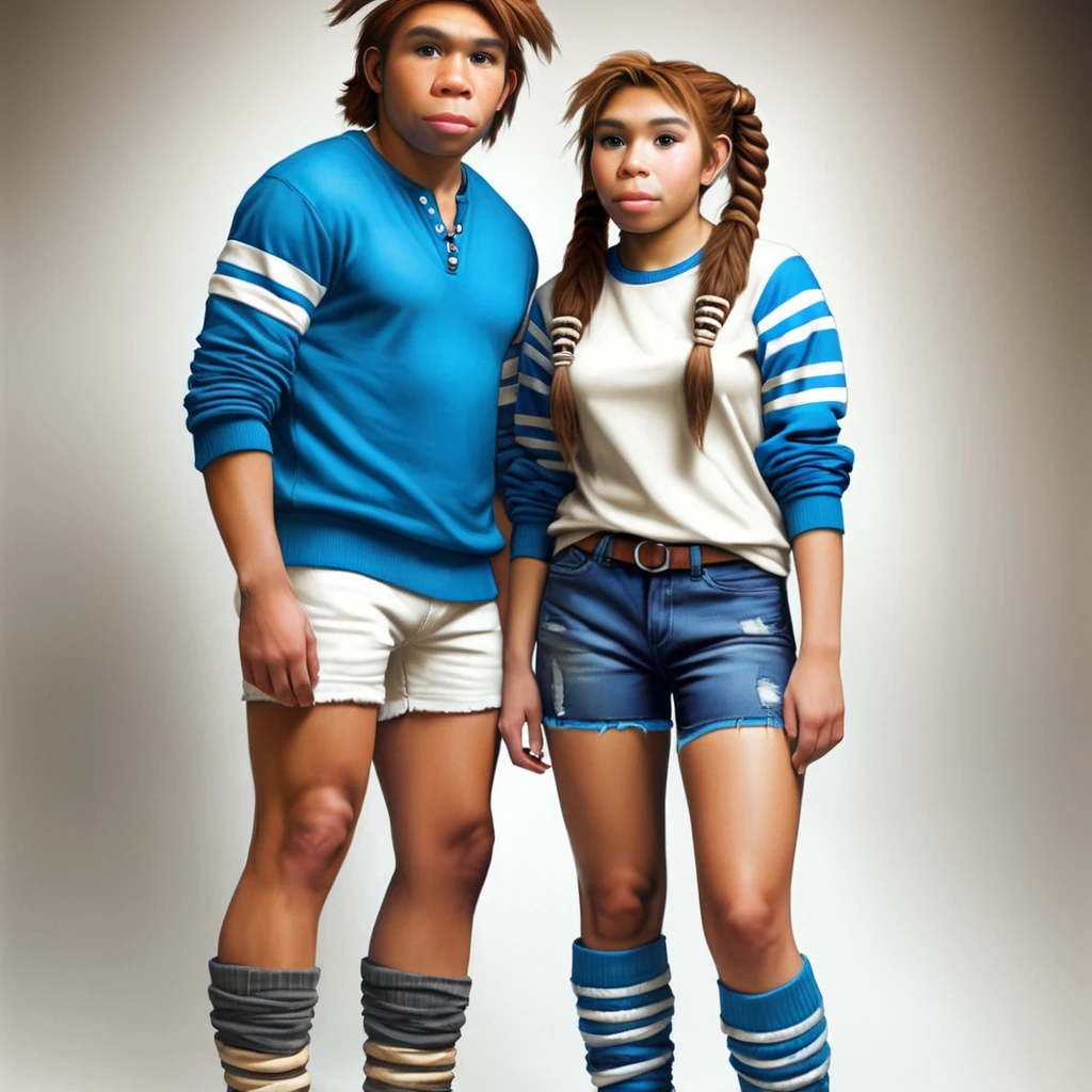 80's Teenager,Typical 80s Suburban Teenager,Artgerm,fashionable clothes,80's fashion, girl and boy with neanderthal face standing, leg warmers, pony tails,bangles,too much make up,youthful appearance,full body,Pencil Sketches,sharp focus,studio photo,intricate details,highly detailed,by greg rutkowski,Watercolor,trending on artstation,sharp focus,studio photo,intricate details,highly detailed,ultra hd,realistic,vivid colors,highly detailed,UHD drawing,pen and ink,perfect composition,beautiful detailed intricate insanely detailed octane render trending on artstation,8k artistic photography,photorealistic concept art,soft natural volumetric cinematic perfect light,beautiful detailed intricate insanely detailed octane render trending on artstationby Albert Eckhout enchanting,Nikas Safronov,Gabriele Dell'otto,Charles Victor Thirion,Carl Eugen Keel,Carl Lundgren,pencil sketch, Mysterious, <lora:neanderthal-woman:1>cyberpunk bar interior<lora:Neanderthal-concept:0.8>