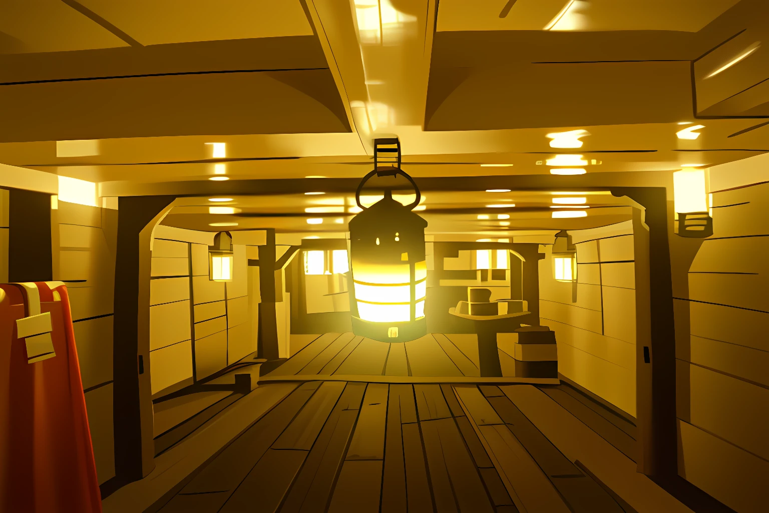 below decks, hold, lantern