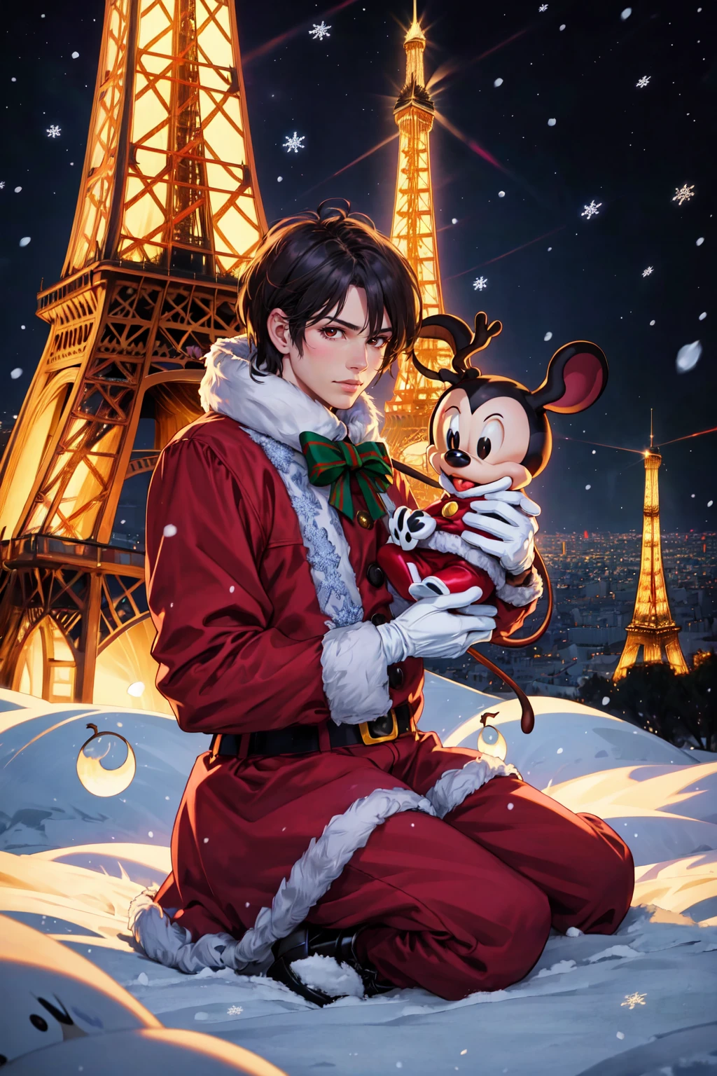 Xmasussy Style, MickeySanta, ParisWinter, <lora:XmasHendai-05:0.5>