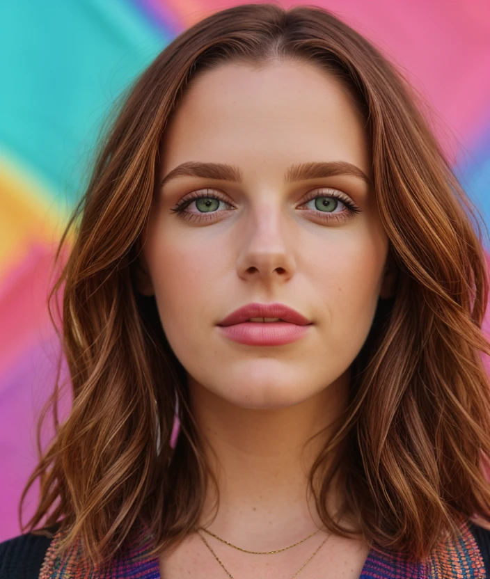 s3d1g, (close portrait photo), Colorful background