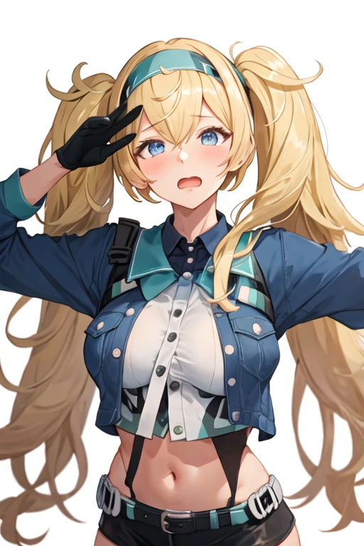 best quality, masterpiece, highres, solo, {gambier_bay_kantaicollection:1.15}, blonde_hair, long_hair, twintails, hairband, blue_eyes, breasts, large_breasts, hair_between_eyes, open_mouth, blush