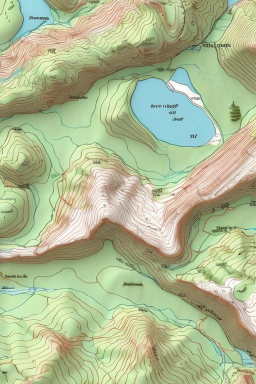 topography map, hills, river, dam, roads, isolines, depth  <lora:Topography:1>